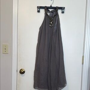 Gray Halter Maxi Sundress for Cocktail Events